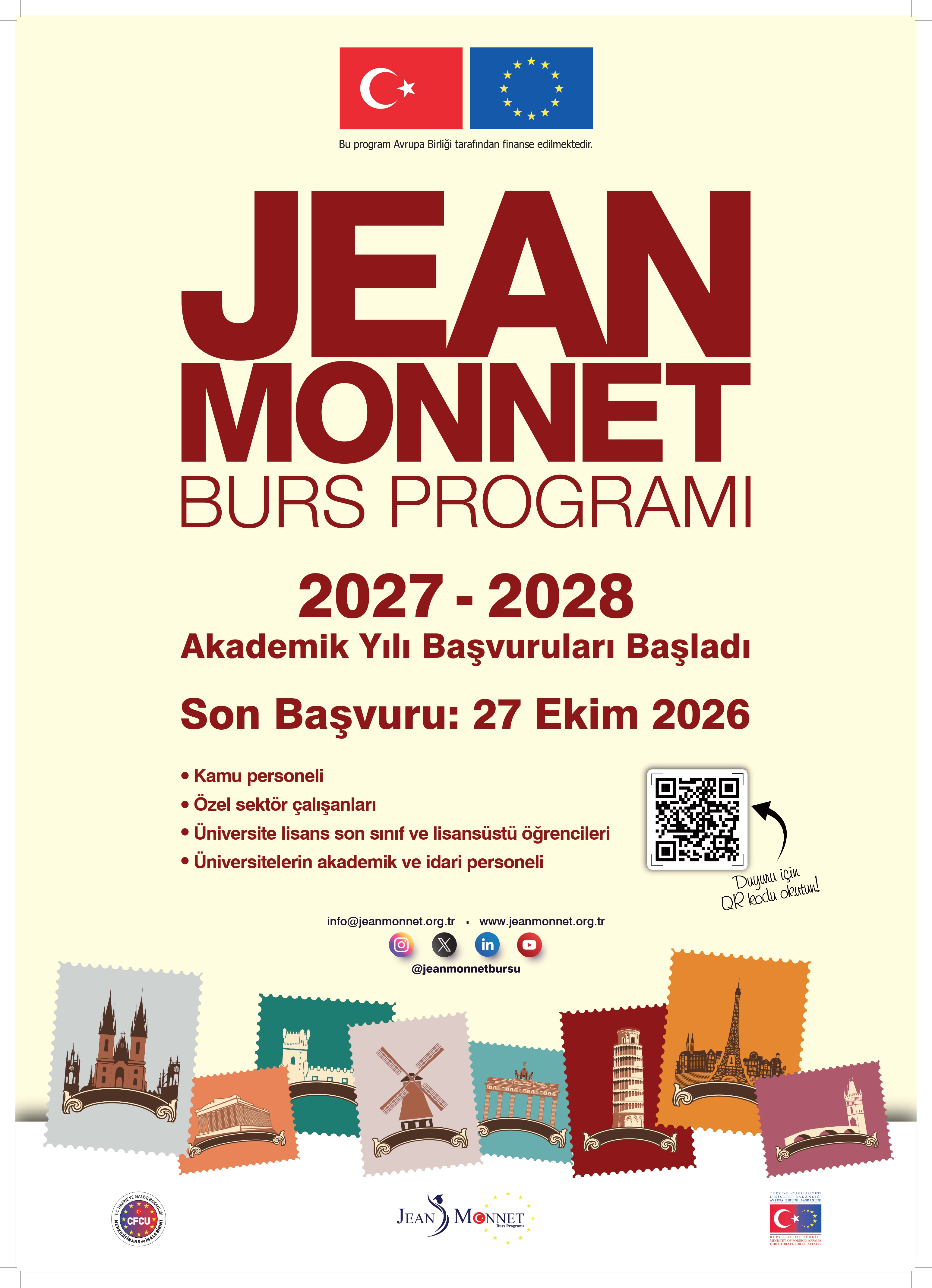 Jean Monnet Burs Programı 2027-2028